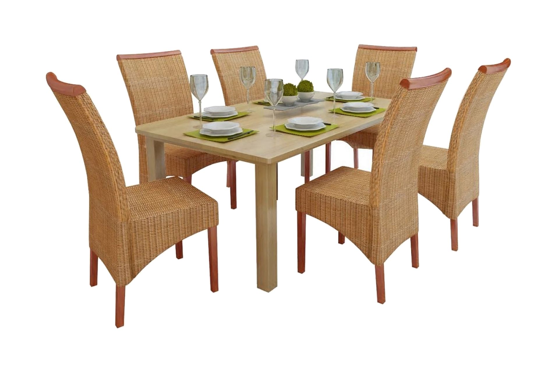 Spisebordsstole 6 Stk. Rattan Brun - Brun - Møbler - Stole & lænestole - Armstole