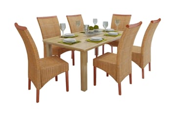 Spisebordsstole 6 Stk. Rattan Brun - Brun - Møbler - Stole & lænestole - Armstole