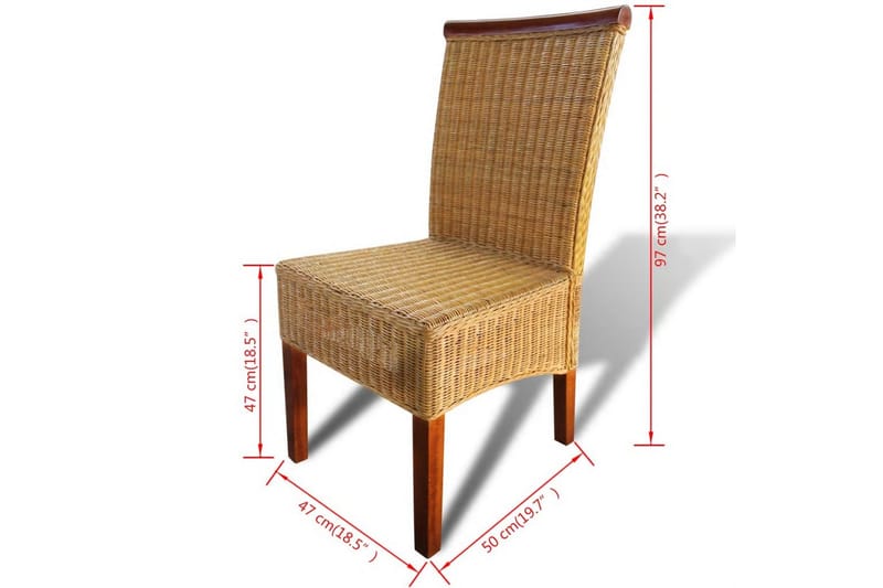 Spisebordsstole 6 Stk. Rattan Brun - Brun - Møbler - Stole & lænestole - Armstole