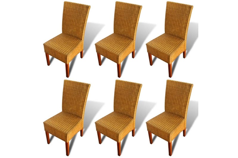 Spisebordsstole 6 Stk. Rattan Brun - Brun - Møbler - Stole & lænestole - Armstole
