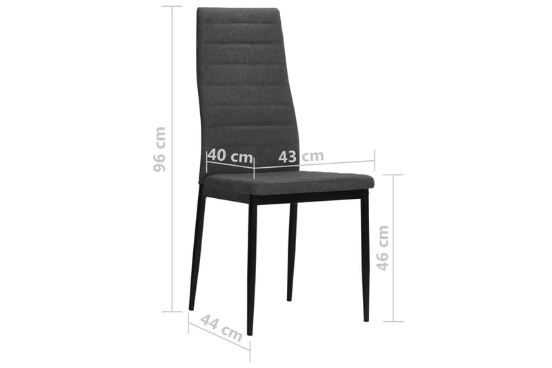 Spisebordsstole 6 Stk. Stof Mørkegrå - Grå - Spisebordsstole & køkkenstole - Armstole