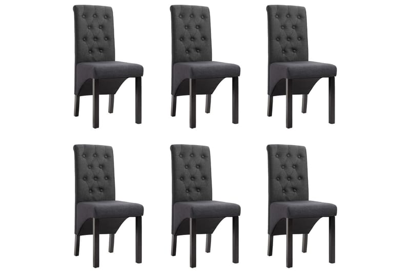 Spisebordsstole 6 Stk. Stof Mørkegrå - Grå - Møbler - Stole & lænestole - Armstole