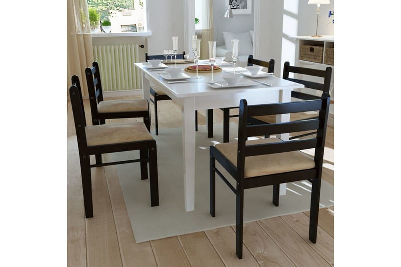 Spisebordsstole 6 Stk. Træ Brun Firkantet - Brun - Spisebordsstole & køkkenstole - Armstole