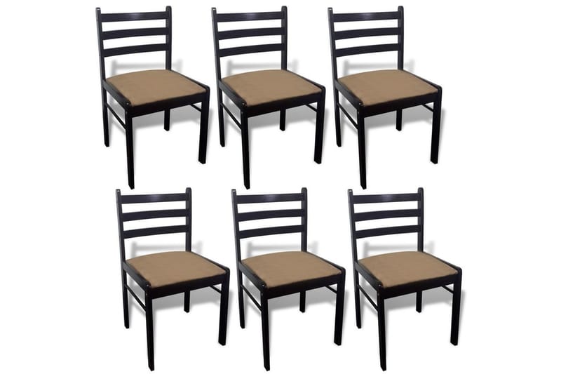 Spisebordsstole 6 Stk. Træ Brun Firkantet - Brun - Møbler - Stole & lænestole - Armstole