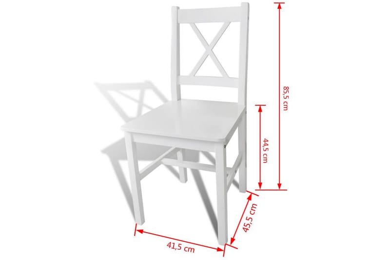 Spisebordsstole 6 Stk. Træ Hvid - Hvid - Spisebordsstole & køkkenstole - Armstole