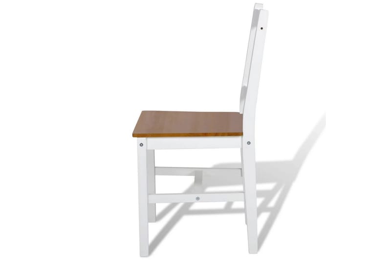 Spisebordsstole 6 Stk. Træ Hvid Og Naturfarvet - Brun - Spisebordsstole & køkkenstole - Armstole