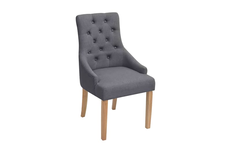 Spisebordsstole Egetræ 6 Stk. Stof Mørkegrå - Grå - Spisebordsstole & køkkenstole - Armstole