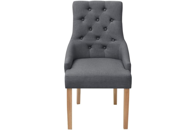 Spisebordsstole Egetræ 6 Stk. Stof Mørkegrå - Grå - Spisebordsstole & køkkenstole - Armstole