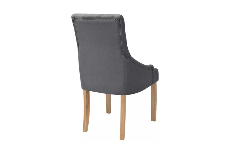 Spisebordsstole I Egetræ 2 Stk. Mørkegrå Stof - Grå - Spisebordsstole & køkkenstole - Armstole