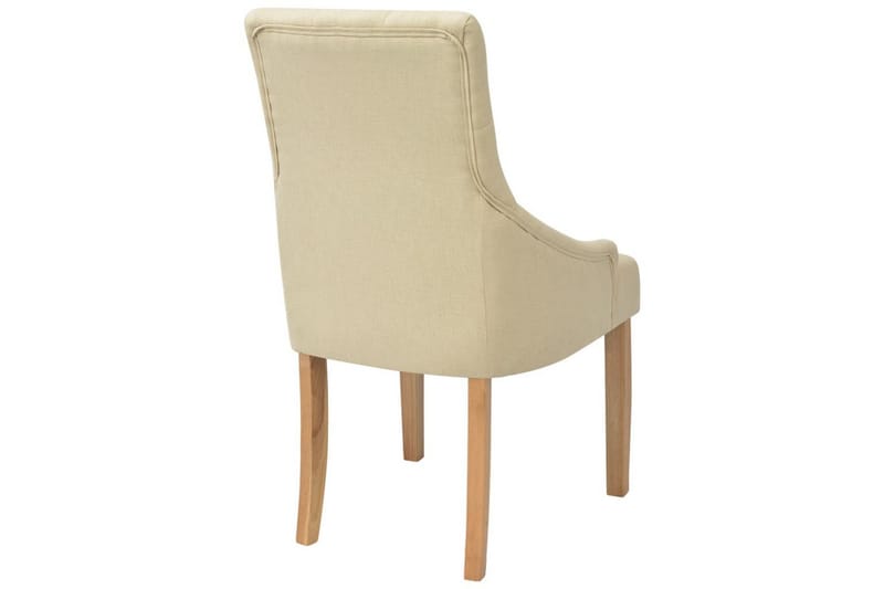 Spisebordsstole I Egetræ 6 Stk. Cremefarvet Stof - Creme - Spisebordsstole & køkkenstole - Armstole