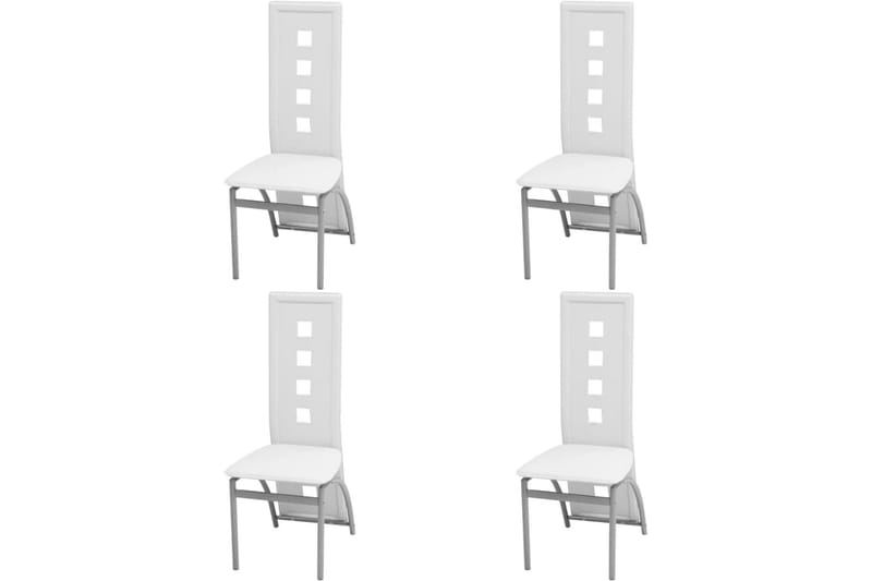 Spisebordsstole I Kunstlæder 4 Stk. Hvid - Hvid - Spisebordsstole & køkkenstole - Armstole