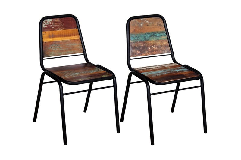 Spisebordsstole I Massivt Genbrugstræ 2 Stk. 44X59X89 Cm - Brun - Møbler - Stole & lænestole - Armstole