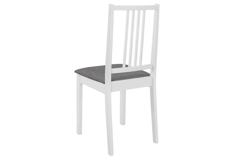 Spisebordsstole Med Hynder 4 Stk. Massivt Træ Hvid - Hvid - Spisebordsstole & køkkenstole - Armstole