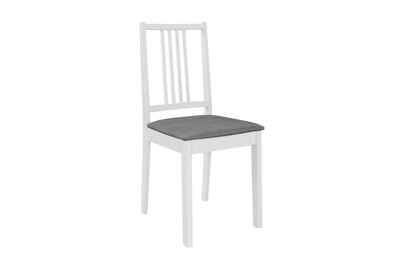 Spisebordsstole Med Hynder 6 Stk. Massivt Træ Hvid - Hvid - Spisebordsstole & køkkenstole - Armstole