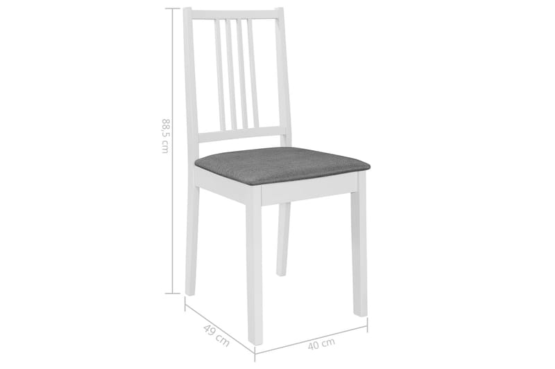 Spisebordsstole Med Hynder 6 Stk. Massivt Træ Hvid - Hvid - Spisebordsstole & køkkenstole - Armstole