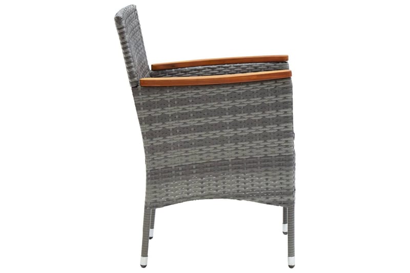 spisebordsstole til haven 4 stk. polyrattan grå - Grå - Spisebordsstole & køkkenstole - Armstole
