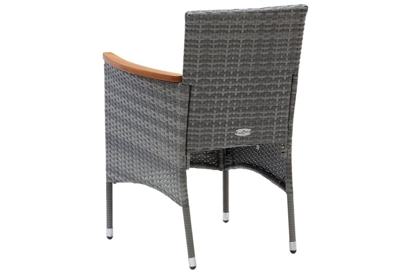 spisebordsstole til haven 4 stk. polyrattan grå - Grå - Spisebordsstole & køkkenstole - Armstole