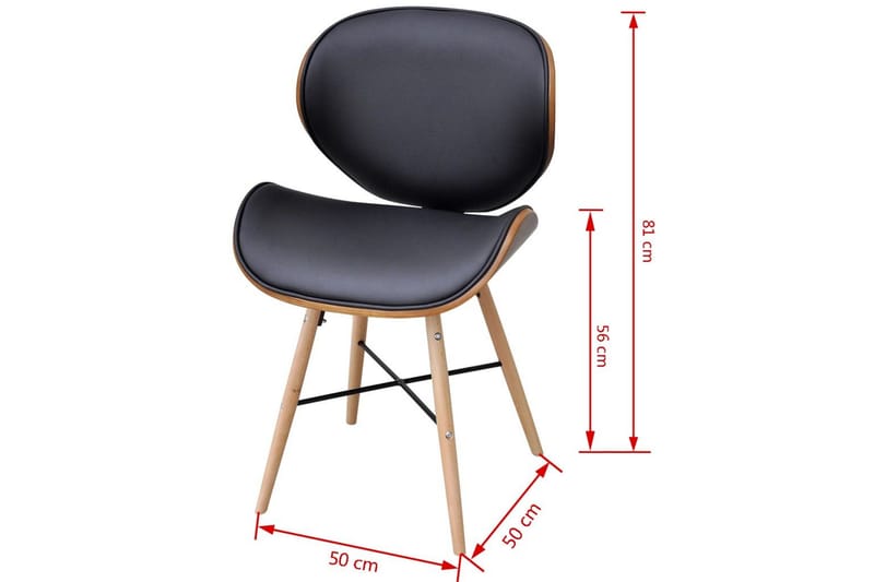 Spisebordsstole Uden Armlæn 2 Stk. Med Stel I Formspændt Træ - Sort - Spisebordsstole & køkkenstole - Armstole