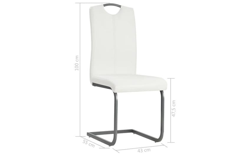 Spisebordstole 6 Stk. Kunstlæder 43 X 55 X 100 Cm Hvid - Hvid - Møbler - Stole & lænestole - Armstole