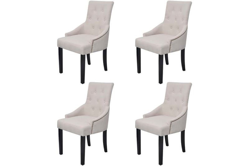 Spisestuestole 4 Stk. I Polyester, Cremefarvet - Creme - Møbler - Stole & lænestole - Armstole