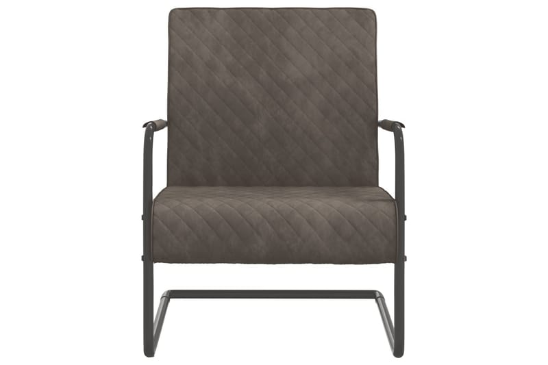 stol med cantilever fløjl lysegrå - Grå - Spisebordsstole & køkkenstole - Armstole