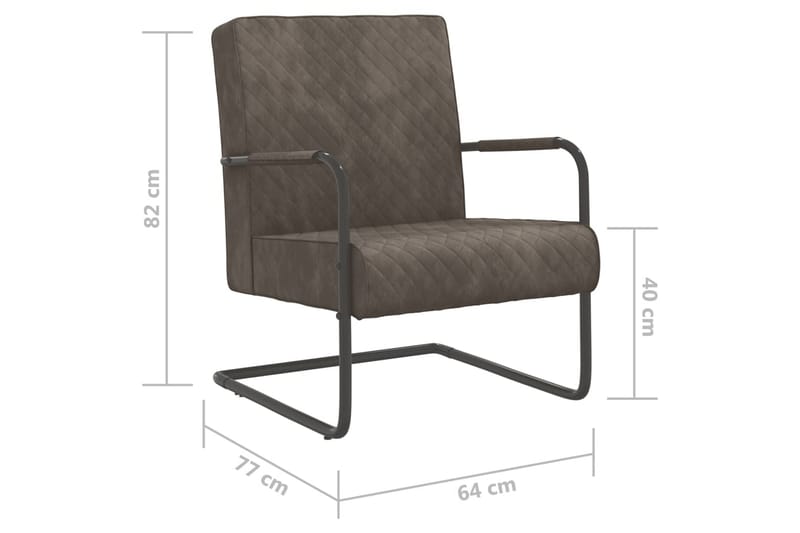 stol med cantilever fløjl lysegrå - Grå - Møbler - Stole & lænestole - Armstole