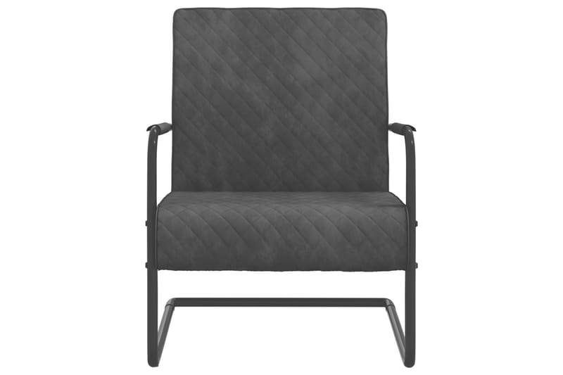stol med cantilever fløjl mørkegrå - Grå - Spisebordsstole & køkkenstole - Armstole