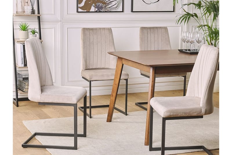Arnia Spisebordsstol 2stk - Velour/Grå - Spisebordsstole & køkkenstole