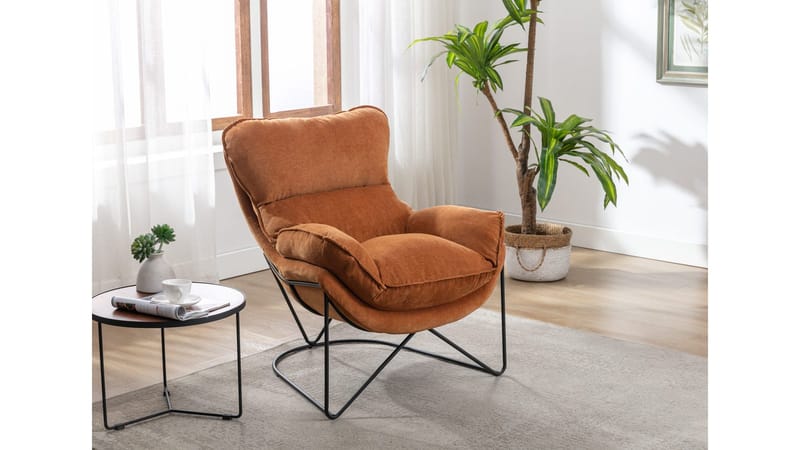 Artemis lænestol i stof, oker