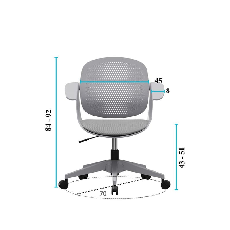 Astven Kontorstol - Grå - Møbler - Stole & lænestole - Kontorstole & skrivebordsstole