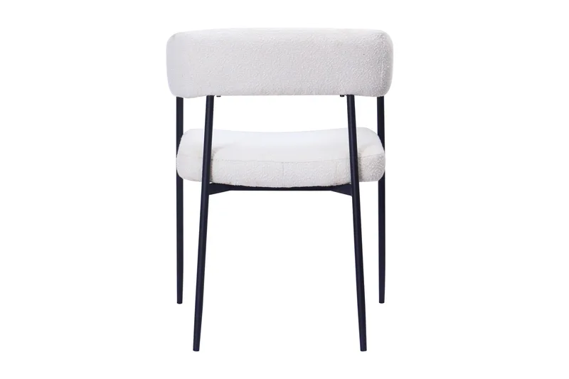 Ayana Spisestol med armlæn - Hvid bouclé / Metalben sort - Møbler - Stole & lænestole - Spisebordsstole & køkkenstole