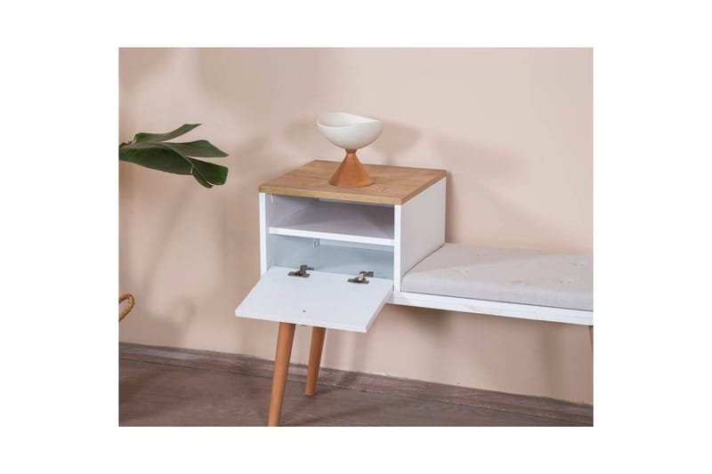 Bænk White / Eg - Hvid - Møbler - Stole & lænestole - Taburet & skammel