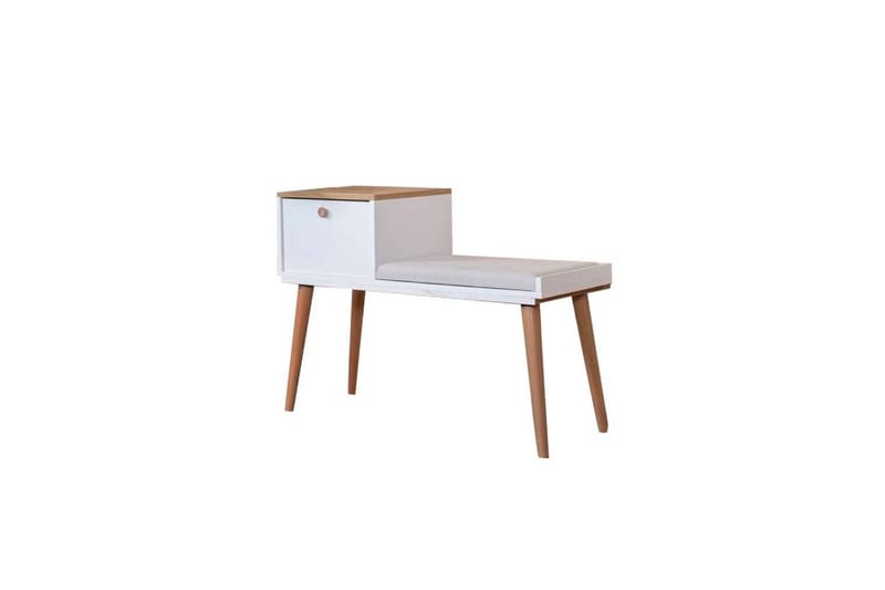 Bænk White / Eg - Hvid - Møbler - Stole & lænestole - Taburet & skammel