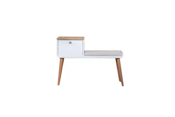 Bænk White / Eg - Hvid - Møbler - Stole & lænestole - Taburet & skammel