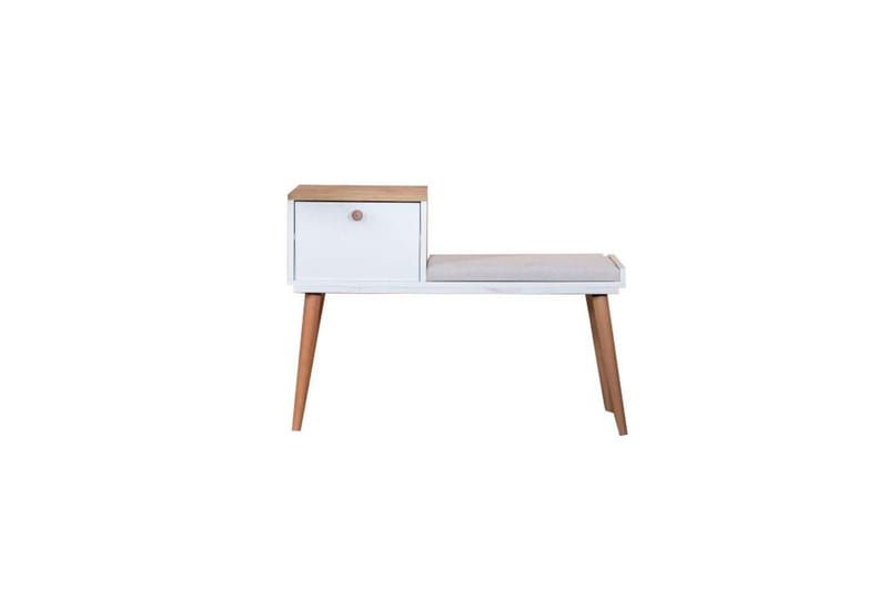 Bænk White / Eg - Hvid - Møbler - Stole & lænestole - Taburet & skammel
