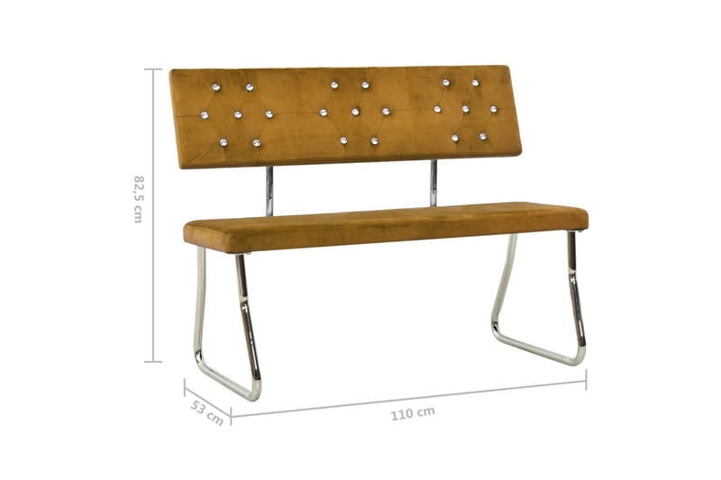 bænk 110 cm fløjl brun - Brun - Møbler - Stole & lænestole - Bænke