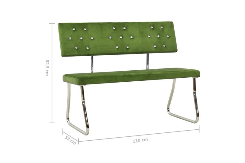 bænk 110 cm fløjl lysegrøn - Grøn - Møbler - Stole & lænestole - Bænke