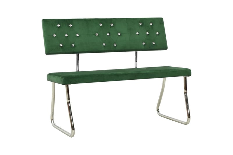 bænk 110 cm fløjl mørkegrøn - Grøn - Møbler - Stole & lænestole - Bænke