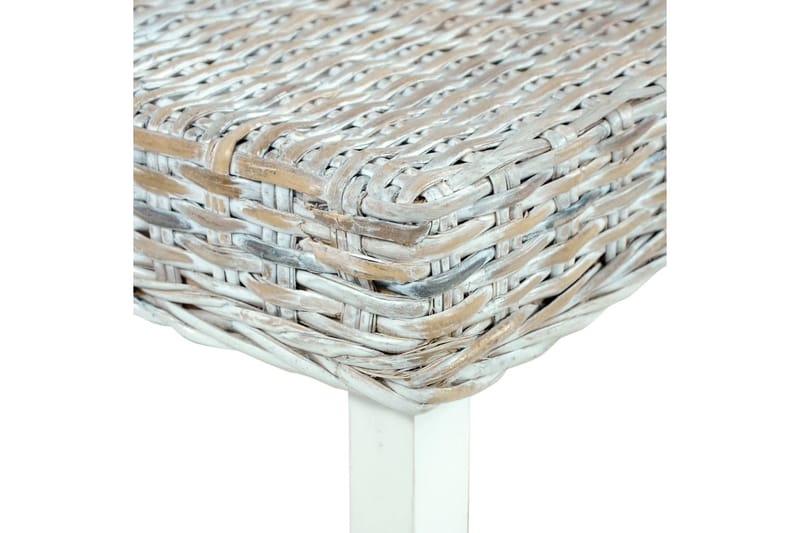 bænk 110 cm naturlig kubu-rattan massivt mangotræ hvid - Hvid - Møbler - Stole & lænestole - Bænke - Entrébænk