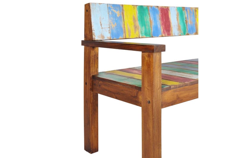 bænk 115 cm massivt genbrugstræ - Flerfarvet - Møbler - Stole & lænestole - Bænke