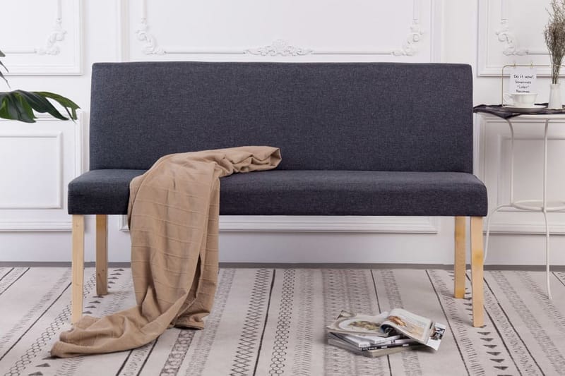 Bænk 139,5 Cm Polyester Mørkegrå - Grå - Møbler - Stole & lænestole - Bænke