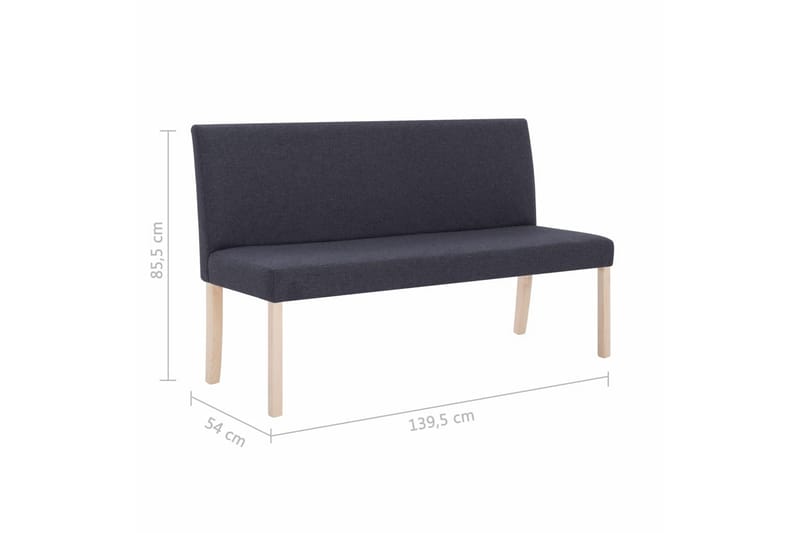 Bænk 139,5 Cm Polyester Mørkegrå - Grå - Møbler - Stole & lænestole - Bænke