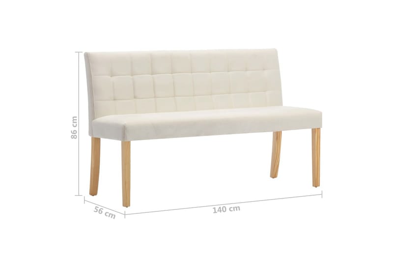 Bænk 140 cm Stof Cremefarvet - Møbler - Stole & lænestole - Bænke