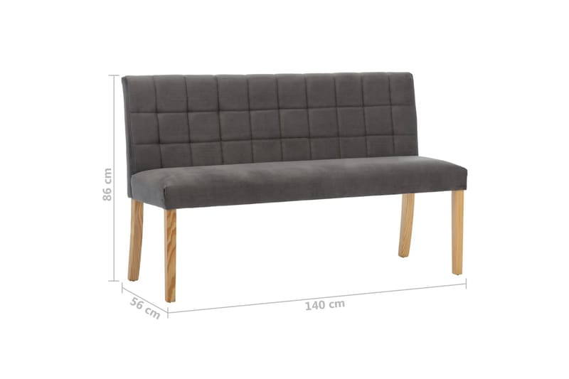 Bænk 140 cm Stof Grå - Møbler - Stole & lænestole - Bænke
