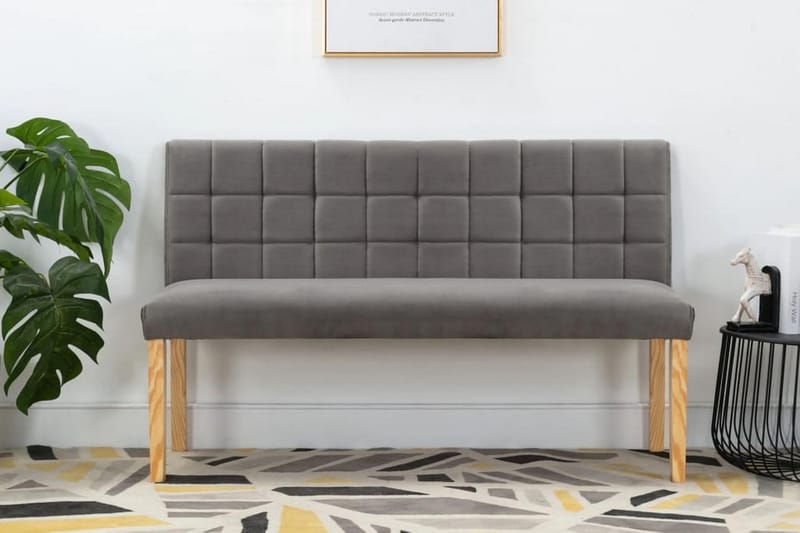 Bænk 140 cm Stof Grå - Møbler - Stole & lænestole - Bænke