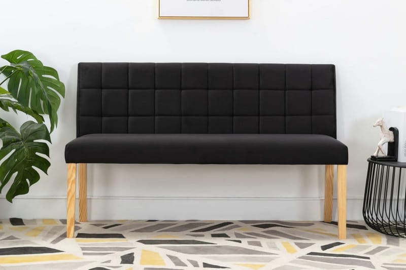 Bænk 140 cm Stof Sort - Møbler - Stole & lænestole - Bænke