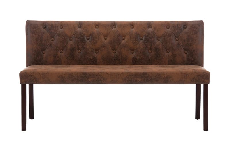 Bænk 148,5 cm Imiteret Ruskind Brun - Møbler - Stole & lænestole - Bænke