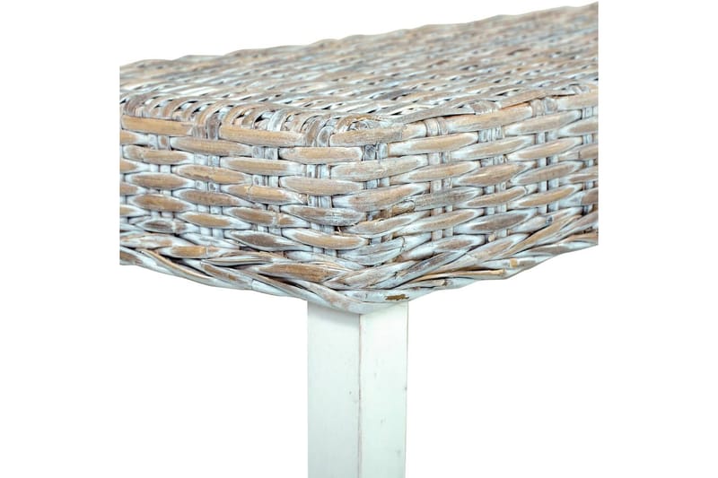 bænk 160 cm naturlig kubu-rattan massivt mangotræ hvid - Hvid - Møbler - Stole & lænestole - Bænke - Entrébænk