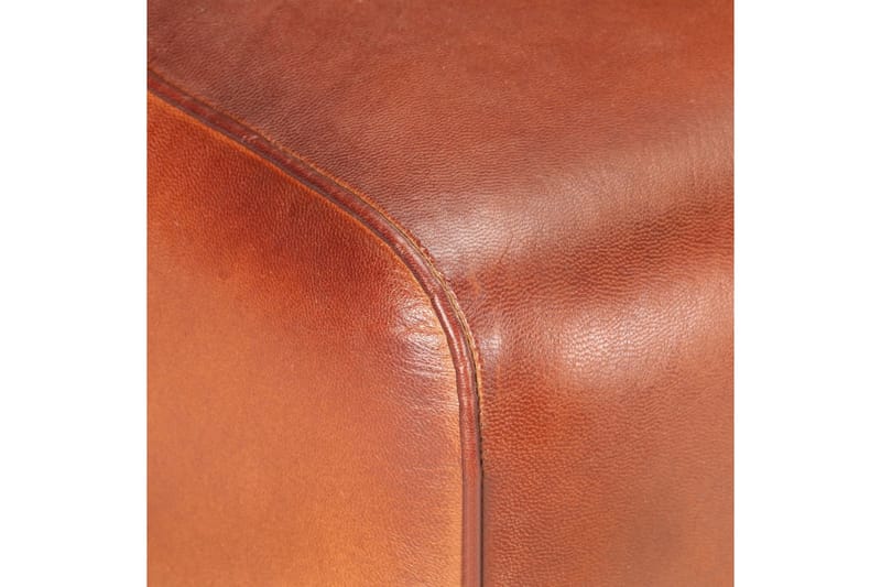 Bænk 38 cm ægte læder brun - Brun - Møbler - Stole & lænestole - Bænke - Entrébænk
