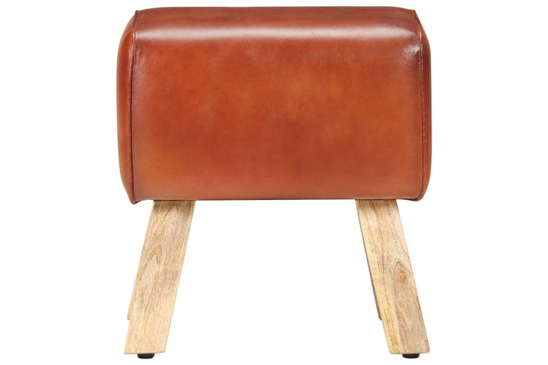 Bænk 38 cm ægte læder brun - Brun - Møbler - Stole & lænestole - Bænke - Entrébænk